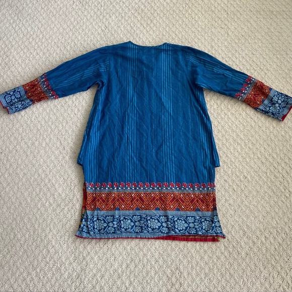 Khaadi Tunic Dress/Swimsuit Cover-Up Pink/Blue/Multi Size 8 - Picture 3 of 7